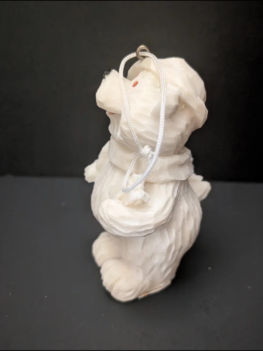 White Christmas Santa bear ornament 8-2026OT